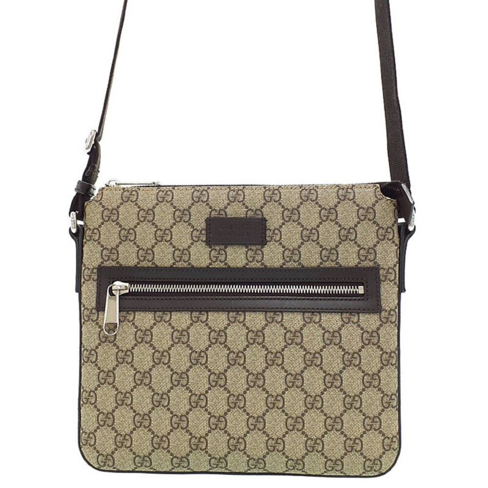 Gucci Messenger GG Supreme Brown Shoulder Bag Crossbody - Picture 2 of 9